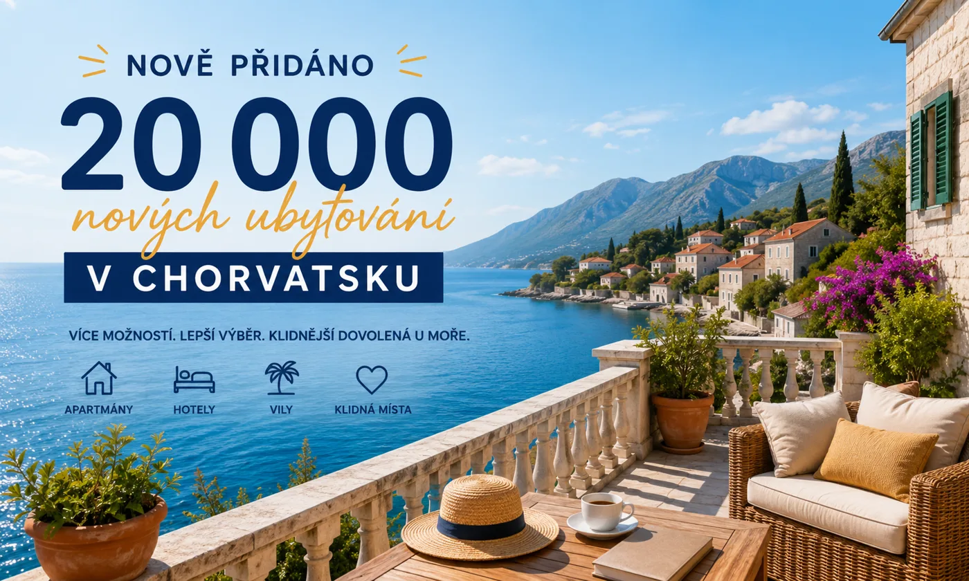 Na ck-chorvatsko.cz jsme přidali 20 000 nových ubytování v Chorvatsku